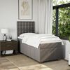 vidaXL Pat box spring cu saltea, gri taupe, 90x190 cm, textil