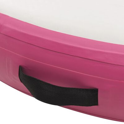 vidaXL Saltea gimnastică gonflabilă cu pompă, roz, 100x100x20 cm, PVC