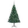 vidaXL Brad Crăciun pre-iluminat cu set globuri, verde, 120 cm, PVC