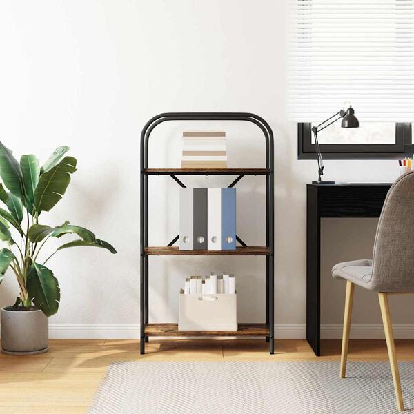 vidaXL Raft pentru cărți Stejar fumuriu 60 x 30 x 109 cm Lemn compozit