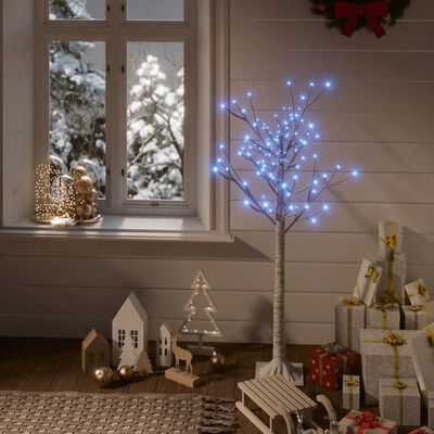 vidaXL Pom de Crăciun, 120 LED-uri, albastru, 1,2 m, salcie, int./ext.