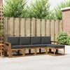 vidaXL Set de canapele de exterior cu pernă 5 pcs Natural și Antracit
