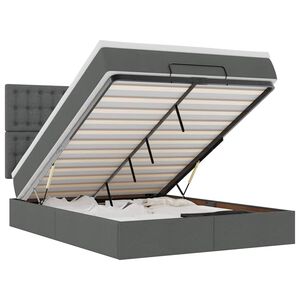 vidaXL Cadru pat otoman cu saltea țesătură gri &icirc;nchis 140x200 cm