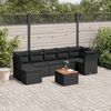 vidaXL Set mobilier de grădină cu perne, 8 piese, negru, poliratan