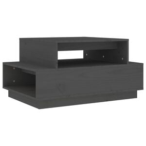 vidaXL Măsuță de cafea, gri, 80x55x40,5 cm, lemn masiv de pin