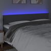 vidaXL Tăblie de pat cu LED, gri &icirc;nchis, 200x5x78/88 cm, textil