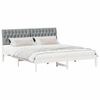 vidaXL Cadru de pat cu tăblie tapițată cu headboard Alb 180 x 200 cm
