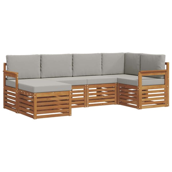 vidaXL Seturi de canapele cu pernă 6 pcs Gri natural și deschis