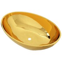 vidaXL Chiuvetă, auriu, 40x33x13,5 cm, ceramică