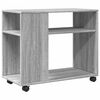 vidaXL Masă laterală cu roți, gri sonoma 70x35x60 cm lemn prelucrat