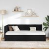 vidaXL Cadru de pat colțar cu headboard Negru 90 x 200 cm țesătură