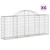 vidaXL Coșuri gabion arcuite 6 buc, 200x30x80/100cm, fier galvanizat