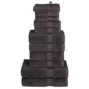 vidaXL Set de prosoape premium SOLUND, 12 piese, antracit, 600 g/m&sup2;