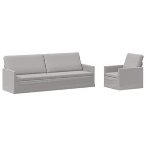 vidaXL Set de canapea 2 pcs Gri nori Țesătură
