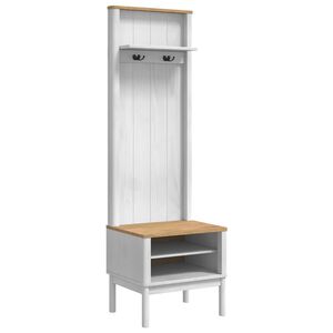vidaXL Dulap pentru hol FLORO Alb 50 x 40 x 158 cm Lemn de pin masiv