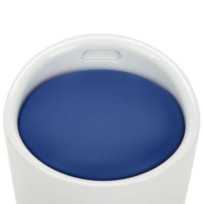 vidaXL Scaun cu depozitare, alb și albastru, piele ecologică