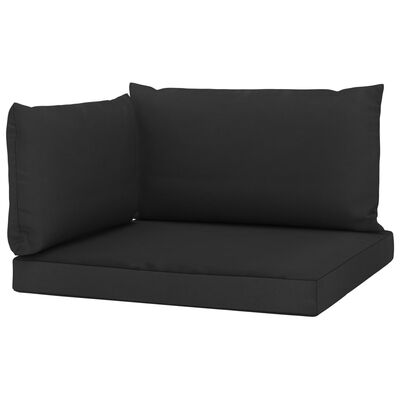 vidaXL Perne de canapea din paleți, 3 buc., negru, material textil