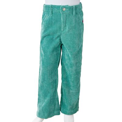 Pantaloni de copii din velur, verde mentă, 92