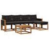 vidaXL Set de canapele de exterior 6 buc. Natural și Negru
