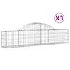 vidaXL Coșuri gabion arcuite 3 buc, 200x30x40/60 cm, fier galvanizat