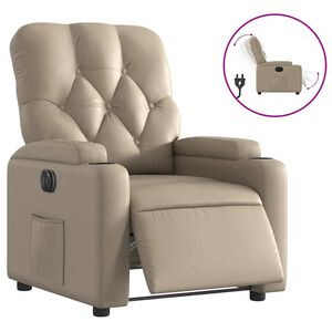 vidaXL Fotoliu rabatabil electric, cappuccino, piele ecologică