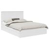 vidaXL Pat cu storage cu sertar Alb 140 x 190 cm Lemn prelucrat