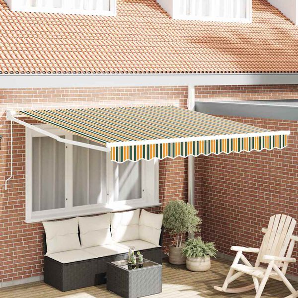 vidaXL Copertină retractabilă manuală Verde 350 x 250 cm