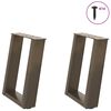 vidaXL Picioare pentru măsuță de cafea &icirc;n formă de U, 2 buc., oțel natural, 38x(42-43) cm