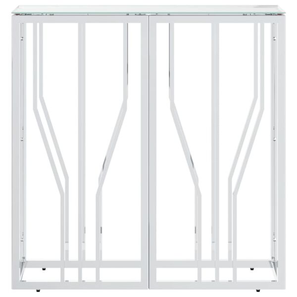 vidaXL Masă consolă, 70x30x70 cm, oțel inoxidabil și sticlă