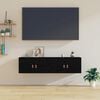 vidaXL Dulapuri de perete 2 buc. negru 60x30x30 cm lemn masiv de pin