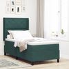 vidaXL Pat cu arcuri cu headboard Verde &icirc;nchis 90 x 200 cm Catifea