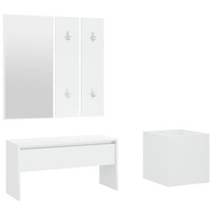 vidaXL Set de mobilier pentru hol, alb, lemn prelucrat