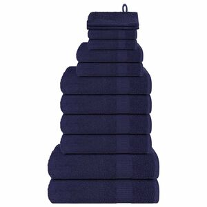 vidaXL Set prosoape FROGN 12 piese, bleumarin, 360 g/m&sup2;