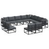 vidaXL Set de canapele pentru grădină 12 buc. Negru Aluminiu