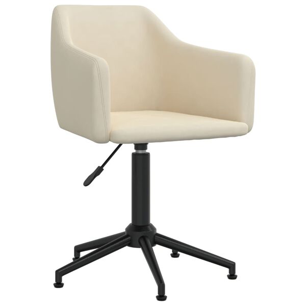 vidaXL Scaune de bucătărie pivotante, 2 buc., crem, catifea