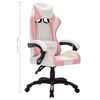vidaXL Scaun de racing cu LED RGB, roz și negru, piele ecologică
