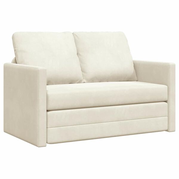 vidaXL Pat canapea 122cm Crem Catifea