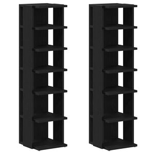 vidaXL Pantofare, 2 buc., stejar negru, 25x27x102 cm, lemn prelucrat