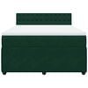 vidaXL Pat box spring cu saltea, verde &icirc;nchis, 160x200 cm, catifea