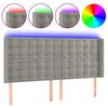 vidaXL Tăblie de pat cu LED, gri deschis, 163x16x118/128 cm, catifea