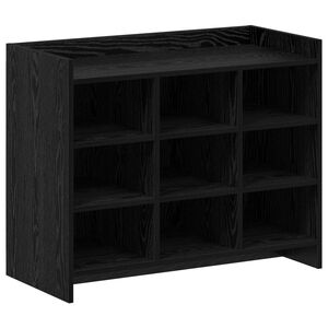 vidaXL Dulap pentru pantofi Stejar Negru 85 x 39,5 x 70 cm