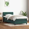 vidaXL Pat box spring cu saltea, verde &icirc;nchis, 90x210 cm, catifea