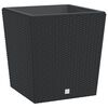 vidaXL Jardinieră cu interior detașabil, antracit, 37 / 64 L, PP ratan