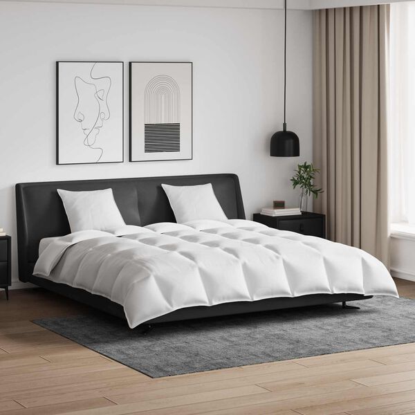 vidaXL Set de Pături cu pernă 3 pcs Alb Pene de rață