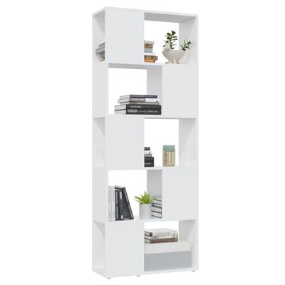 vidaXL Bibliotecă/Separator cameră, alb, 60x24x155 cm, PAL