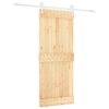 vidaXL Ușă glisantă Natural și Alb 85 x 210 cm Lemn de Pin Solid