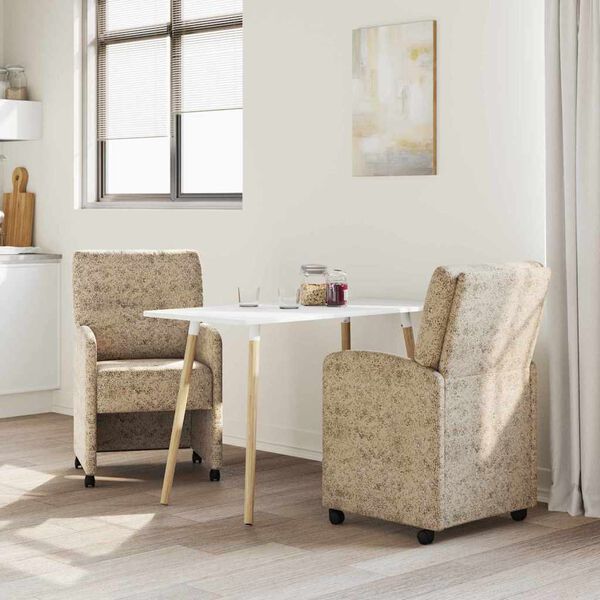 vidaXL Scaune de dining cu roți 2 pcs Gri deschis 57 x 67 x 95 cm