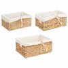 vidaXL Coșuri de depozitare 3 pcs natural 40 x 30 x 18 cm