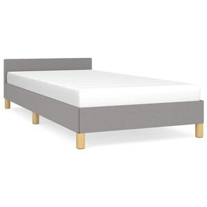 vidaXL Cadru de pat fără saltea, gri deschis, 90x200 cm, textil