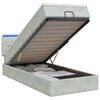 vidaXL Pat Ottoman cu Saltea și LED Gri deschis 80 x 200 cm Catifea